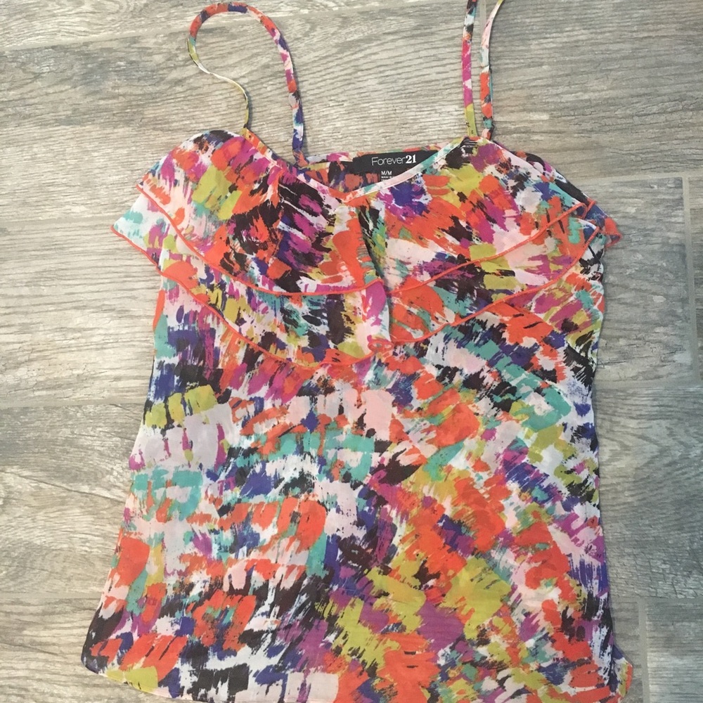 Floral sheer flowy tank